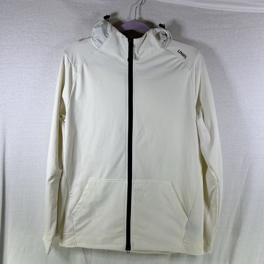 UNRL Impact Full Zip Hoodie Sweatshirt Mens Medium White Nature Valley